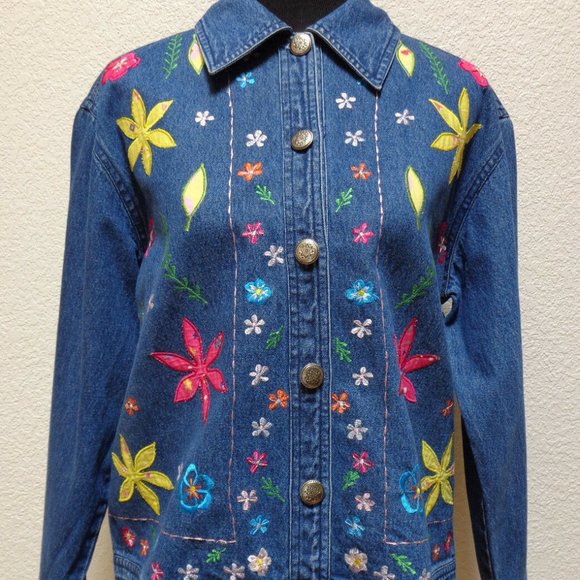 VINTAGE EMBROIDERED DENIM JACKET MP - Picture 1 of 6